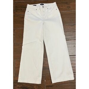 NYDJ SPRING White Wide Leg Crop Jeans Women's Size 8 Lift Tuck Technology